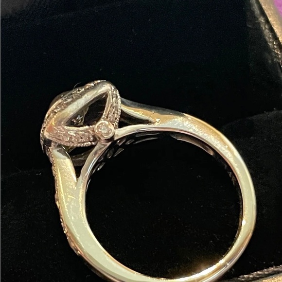 Crown Of Light Diamond 14k White Gold Engagement Ring and Wedding Band Set - Picture 3 of 5